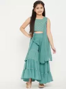 Girls Blue Kurti with Sharara