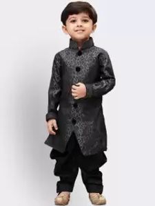 Boys Self Design Kurta with Dhoti Pants