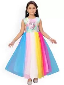 Girls Unicorn Print Maxi Dress