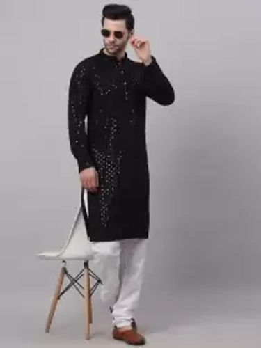 Men Embroidered Kurta with Churidar