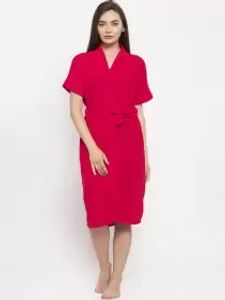 Women Solid Bath Robe