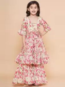 Girls Printed Kurta with Sharara